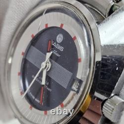 VINTAGE BASIS NOBLESSE 1950's RARE MENS WRIST WATCH 17 JEWEL SWISS DATE RUNS