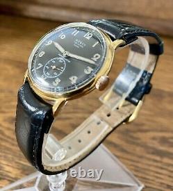 VINTAGE DAMAS RARE WW2 ERA MILITARY STYLE MEN'S SWISS WATCH 15 Jewel