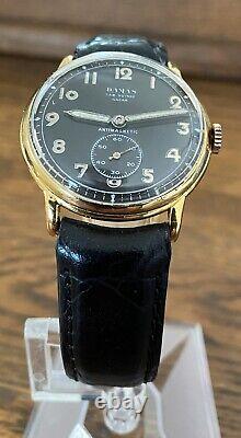 VINTAGE DAMAS RARE WW2 ERA MILITARY STYLE MEN'S SWISS WATCH 15 Jewel