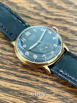 VINTAGE DAMAS RARE WW2 ERA MILITARY STYLE MEN'S SWISS WATCH 15 Jewel