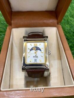 VINTAGE EDOX LES COMBES WATCH 79006 MOON PHASE MINT WithBOX TANK MEN'S VERY RARE