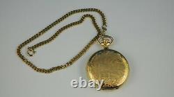 VINTAGE KELLMER 17J SWISS 16S EQUESTRIAN MENS HUNTER POCKET WATCH WithCHAIN RARE