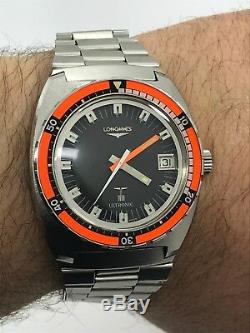 VINTAGE LONGINES ULTRONIC 6312 DIVER 8484-1 MENS 41x45mm SWISS. VERY RARE MODEL