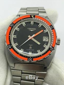 VINTAGE LONGINES ULTRONIC 6312 DIVER 8484-1 MENS 41x45mm SWISS. VERY RARE MODEL