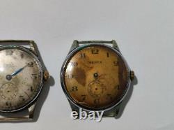 VINTAGE LOT ultra rare swiss made WWII Henex watch 3pcs cal. W810 AS984 military