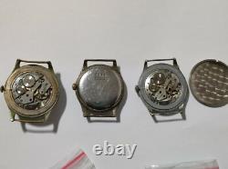 VINTAGE LOT ultra rare swiss made WWII Henex watch 3pcs cal. W810 AS984 military