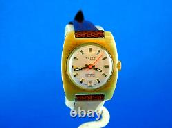 VINTAGE MULMA 21J AUTOMATIC SWISS 18K GP LADIES WRISTWATCH SERVICED RARE C1970s