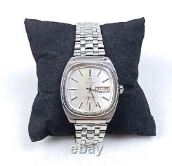 VINTAGE OMEGA SEAMASTER WATCH SILVER QUARTZ 1980s RARE SQUARE WRISTWATCH SWISS