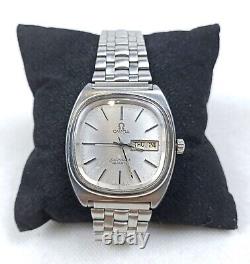 VINTAGE OMEGA SEAMASTER WATCH SILVER QUARTZ 1980s RARE SQUARE WRISTWATCH SWISS