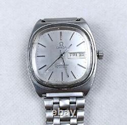 VINTAGE OMEGA SEAMASTER WATCH SILVER QUARTZ 1980s RARE SQUARE WRISTWATCH SWISS