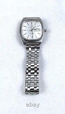 VINTAGE OMEGA SEAMASTER WATCH SILVER QUARTZ 1980s RARE SQUARE WRISTWATCH SWISS