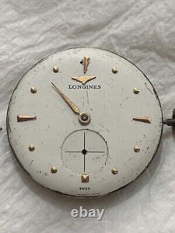 VINTAGE RARE 1940' LONGINES MANUAL WIND AUTHENTIC SWISS WATCH MOVEMENT WW11 Era