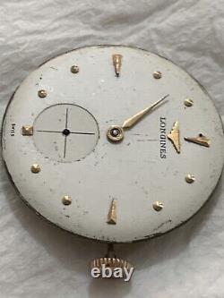 VINTAGE RARE 1940' LONGINES MANUAL WIND AUTHENTIC SWISS WATCH MOVEMENT WW11 Era