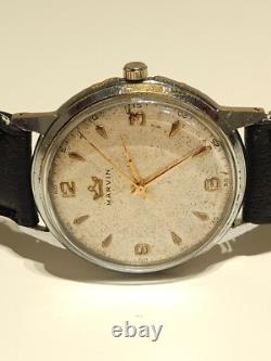 VINTAGE RARE CLASSIC OVERSIZE 37mm MEN'S SWISS WATCH MARVIN CAL. 560/ 15J