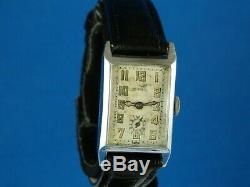 VINTAGE RARE DE FRECE MIMO 6J SWISS 14K RGP DECO MENS WATCH SERVICED 1920s