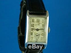 VINTAGE RARE DE FRECE MIMO 6J SWISS 14K RGP DECO MENS WATCH SERVICED 1920s