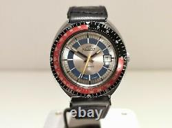 VINTAGE RARE RACING DIVER STYLE MEN'S SWISS MECHANICAL 41mm WATCH NELCO