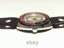 VINTAGE RARE RACING DIVER STYLE MEN'S SWISS MECHANICAL 41mm WATCH NELCO