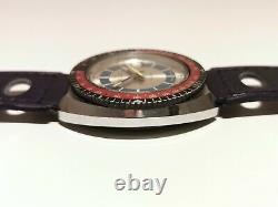 VINTAGE RARE RACING DIVER STYLE MEN'S SWISS MECHANICAL 41mm WATCH NELCO