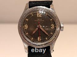 VINTAGE RARE WW2 ERA MILITARY 30mm MEN'S SWISS WATCH ORIS CAL. 202EWith7 jewels