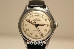 VINTAGE RARE WW2 ERA MILITARY STYLE SWISS MEN'S 32mm WATCH RILA 17 J