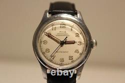 VINTAGE RARE WW2 ERA MILITARY STYLE SWISS MEN'S 32mm WATCH RILA 17 J