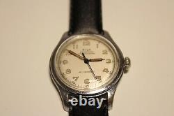 VINTAGE RARE WW2 ERA MILITARY STYLE SWISS MEN'S 32mm WATCH RILA 17 J