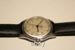 VINTAGE RARE WW2 ERA MILITARY STYLE SWISS MEN'S 32mm WATCH RILA 17 J