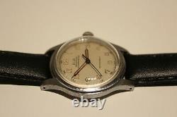 VINTAGE RARE WW2 ERA MILITARY STYLE SWISS MEN'S 32mm WATCH RILA 17 J