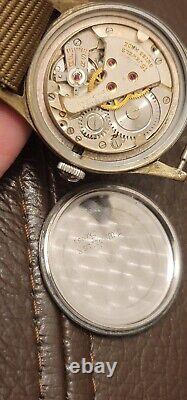 VINTAGE RARE WW2 ERA MILITARY STYLE SWISS MENS 32mm MECHANICAL WATCH JEWEL 15J