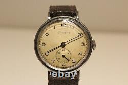 VINTAGE RARE WW2 ERA SUB SECOND SWISS MECHANICAL MEN'S 32mm WATCH ANCRE PRIMO