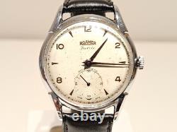 VINTAGE RARE WW2 ERA SWISS OVERSIZE 37mm MEN'S MECHANICAL WATCH ROAMER JUBILE
