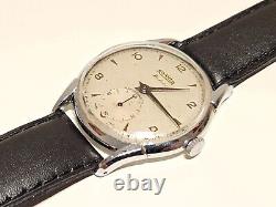 VINTAGE RARE WW2 ERA SWISS OVERSIZE 37mm MEN'S MECHANICAL WATCH ROAMER JUBILE