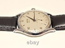VINTAGE RARE WW2 ERA SWISS OVERSIZE 37mm MEN'S MECHANICAL WATCH ROAMER JUBILE