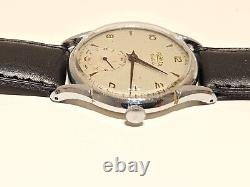VINTAGE RARE WW2 ERA SWISS OVERSIZE 37mm MEN'S MECHANICAL WATCH ROAMER JUBILE