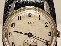 VINTAGE RARE WW2 MADE FOR BULGARIA MARKET MEN'S SWISS WATCH LEONIDAS BREGE 15j