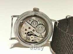 VINTAGE RARE WW2 MILITARY BROWN DIAL 32.5mm MEN'S SWISS MECHANICAL WATCHONEKA