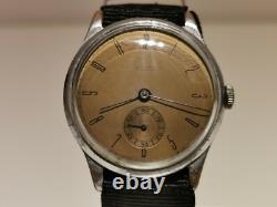 VINTAGE SWISS RARE WW2 MILITARY BIG 37.5mm MEN'S MECHANICAL WATCH STIMA15j