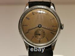 VINTAGE SWISS RARE WW2 MILITARY BIG 37.5mm MEN'S MECHANICAL WATCH STIMA15j