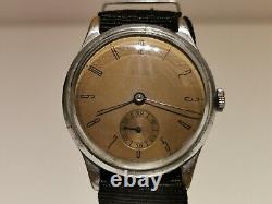 VINTAGE SWISS RARE WW2 MILITARY BIG 37.5mm MEN'S MECHANICAL WATCH STIMA15j