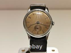 VINTAGE SWISS RARE WW2 MILITARY BIG 37.5mm MEN'S MECHANICAL WATCH STIMA15j