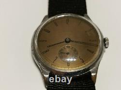 VINTAGE SWISS RARE WW2 MILITARY BIG 37.5mm MEN'S MECHANICAL WATCH STIMA15j
