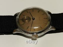 VINTAGE SWISS RARE WW2 MILITARY BIG 37.5mm MEN'S MECHANICAL WATCH STIMA15j