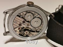 VINTAGE SWISS RARE WW2 MILITARY BIG 37.5mm MEN'S MECHANICAL WATCH STIMA15j