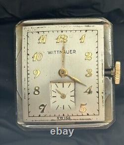 VINTAGE WITTNAUER Watch Swiss Movement Mens 10 KT Yellow GF Rare Colored Crystal