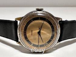 VINTAGE WW2 RARE OVERSIZE 37mm SWISS MEN'S MECHANICAL WATCH HERMES/ETA 853