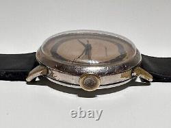 VINTAGE WW2 RARE OVERSIZE 37mm SWISS MEN'S MECHANICAL WATCH HERMES/ETA 853