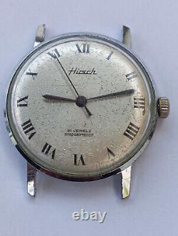 VINTAGE swiss made ULTRA RARE HIRSCH CAL. 156 unique watch Check it