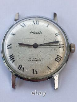 VINTAGE swiss made ULTRA RARE HIRSCH CAL. 156 unique watch Check it