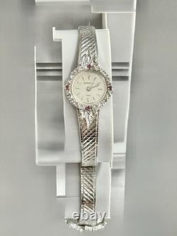VTG RARE Geneva Swiss GENUINE Ruby and Diamond Watch Women's Cocktail Wristwatch